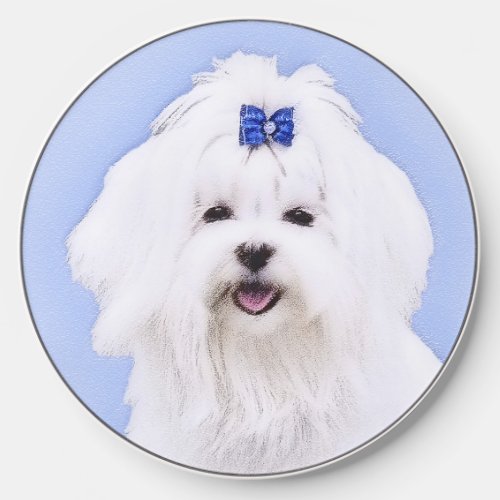 Maltese Painting _ Cute Original Dog Art Wireless Charger