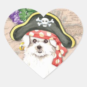 Maltese Pirate Heart Sticker