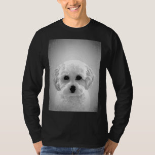 Maltese Poodle dog BW Vintage D14 T-Shirt
