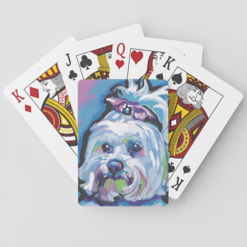 Maltese Pop Dog  Art Poker Cards