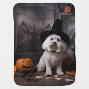Maltese Pumpkins Halloween Scary Baby Blanket
