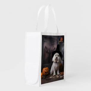 Maltese Pumpkins Halloween Scary Grocery Bag