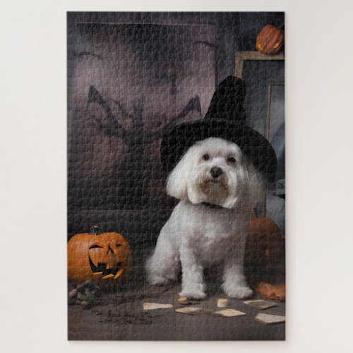 Maltese Pumpkins Halloween Scary  Jigsaw Puzzle