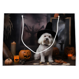 Maltese Pumpkins Halloween Scary  Large Gift Bag