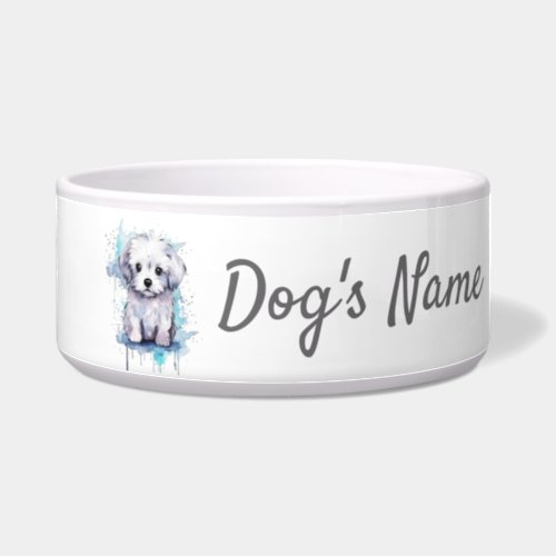 Maltese puppy Ceramic Pet Bowl