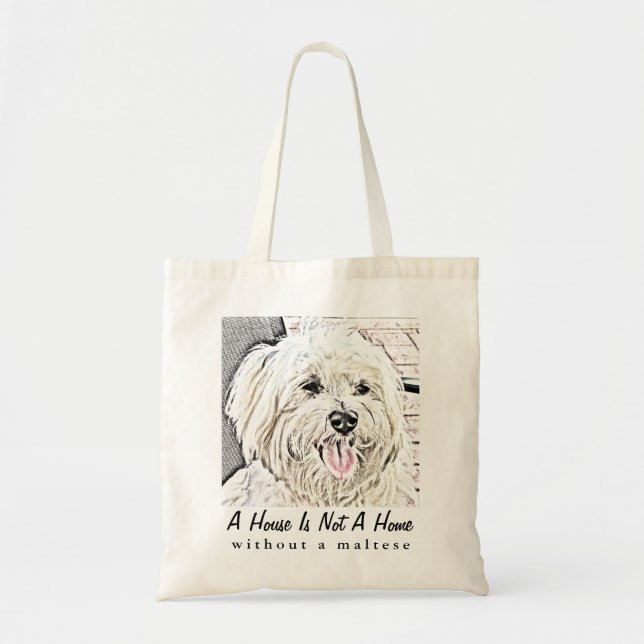 Maltese Puppy Collectible Tote Bag (Front)