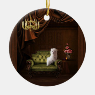 Maltese Puppy Dog Chandelier Tree Ornament