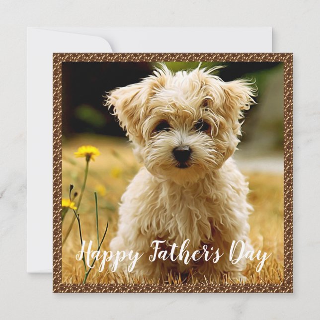 Maltese Puppy Happy Father's Day Card (Front)