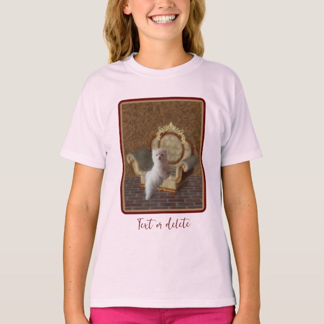 Maltese Puppy On Chair Dog Art Personalized  T-Shirt (Front)