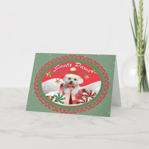 Maltese Puppy Santa Paws Cards