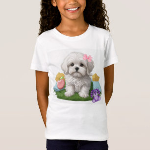 Maltese Puppy Sitting with her Toys T-Shirt