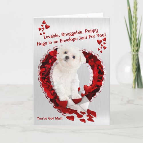 Maltese Puppy _ Super Cute Youve Got Mail Holiday Card