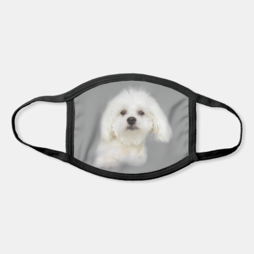 Maltese puppy white dog face mask