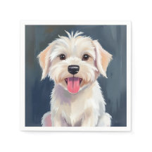 Maltese Puppy White Dog Painting