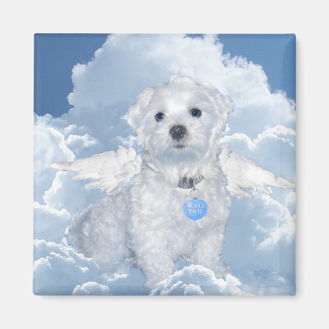 Maltese Rescue Angel Magnet (Front)