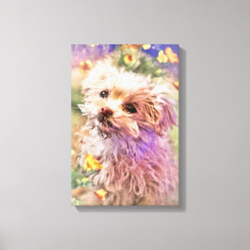 Maltese Rescue Puppy 2 LOOKING THROUGH TEARS Canvas Print