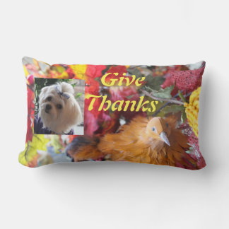 Maltese Seasons Leaves Design Lumbar Pillow