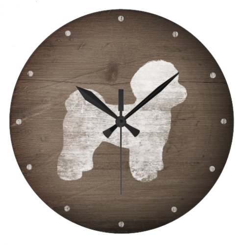 Maltese Silhouette Rustic Large Clock