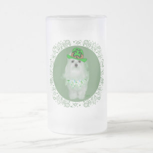Maltese St. Patricks Day Frosted Glass Beer Mug