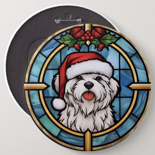 Maltese Stained Glass Christmas Button