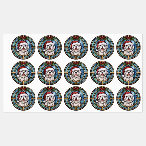 Maltese Stained Glass Christmas Labels