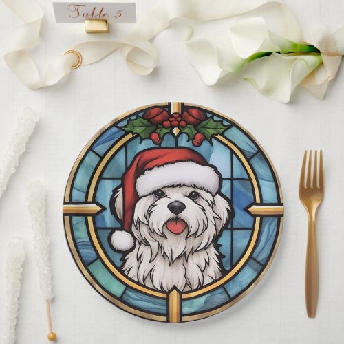 Maltese Stained Glass Christmas Paper Plates