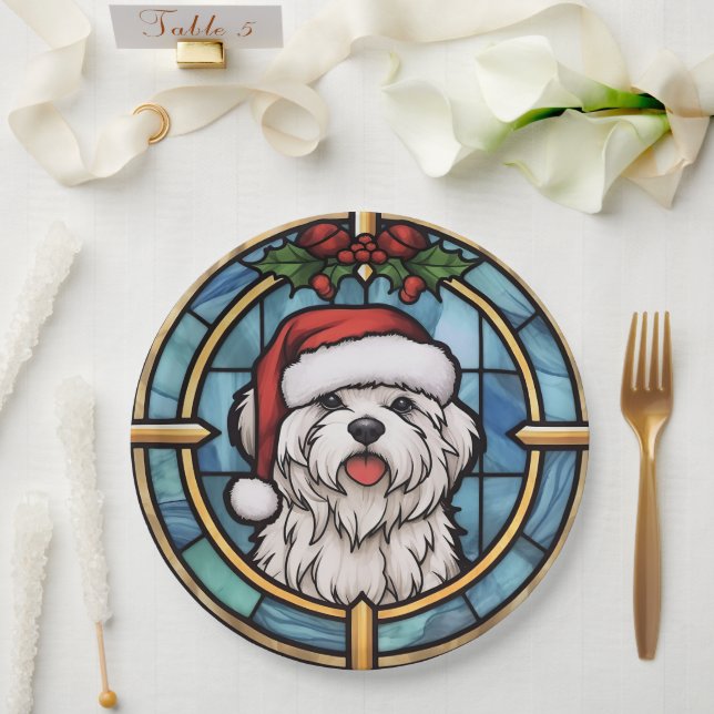 Maltese Stained Glass Christmas Paper Plates (Wedding)