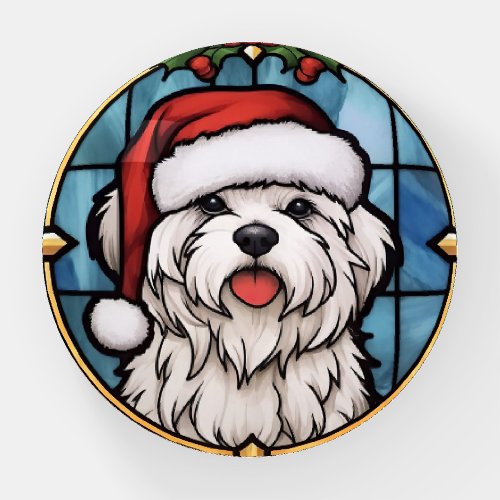 Maltese Stained Glass Christmas Paperweight