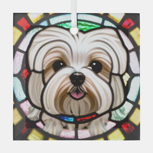 Maltese Stained Glass  Glass Ornament