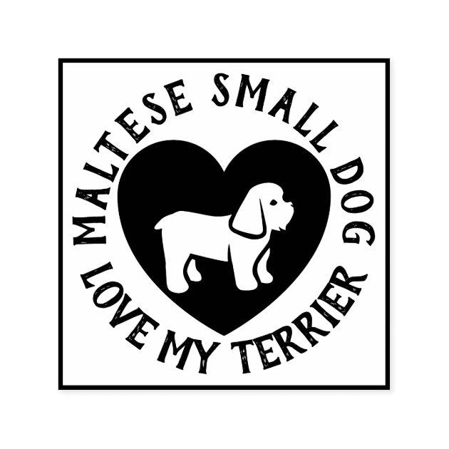 Maltese Terrier Dog logo Love Scrapbooking Self-inking Stamp