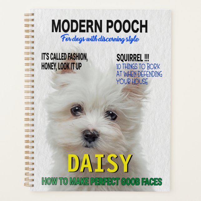 Maltese Terrier Parody Magazine Cover Planner (Front)
