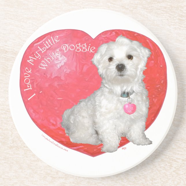 Maltese Valentine's Day Coaster (Front)