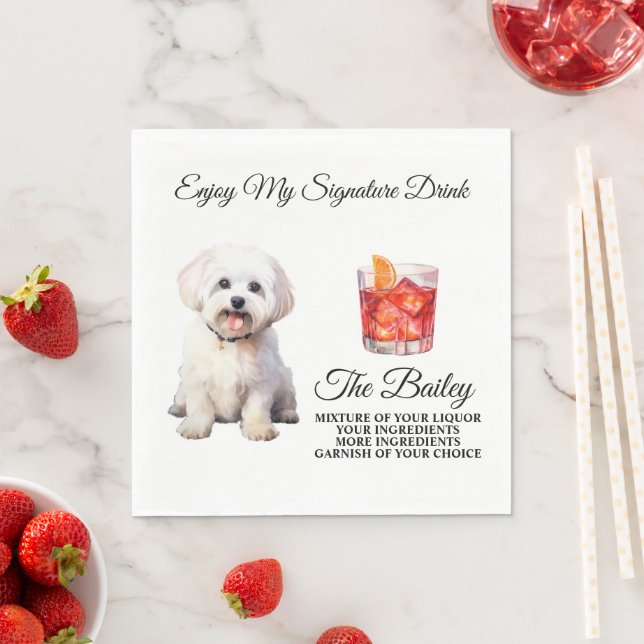 Maltese Wedding Signature Drink Napkins (Insitu)