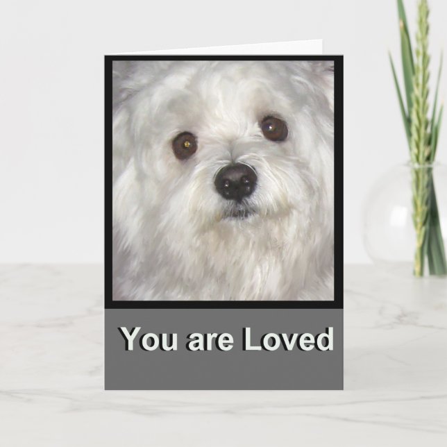 Maltese YOU ARE LOVED Blank Greeting Card (Front)