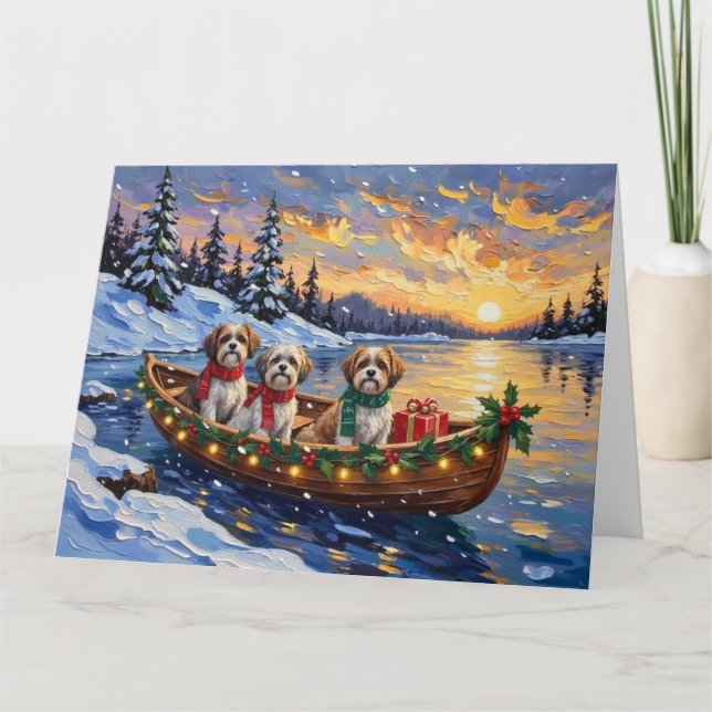 Malti Tzu Christmas Boat Holiday Card (Front)