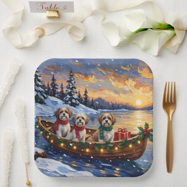 Malti Tzu Christmas Boat Holiday Paper Plates (Wedding)