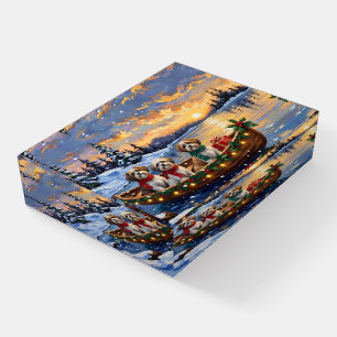 Malti Tzu Christmas Boat Holiday Paperweight
