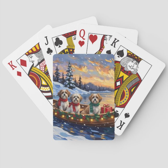 Malti Tzu Christmas Boat Holiday Poker Cards (Back)