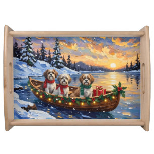 Malti Tzu Christmas Boat Holiday Serving Tray