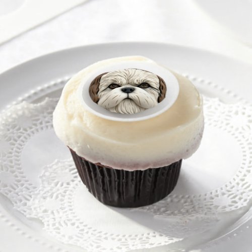 Malti Tzu Dog 3D Inspired Edible Frosting Rounds