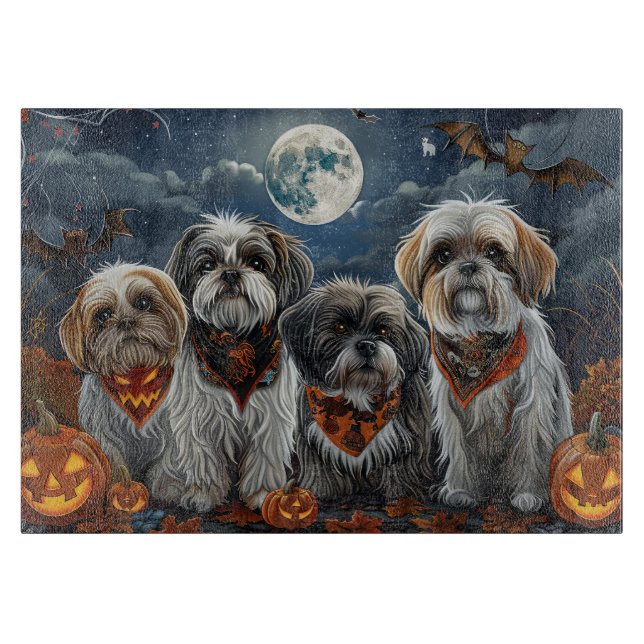Malti Tzu Halloween Spooky Cutting Board (Front)