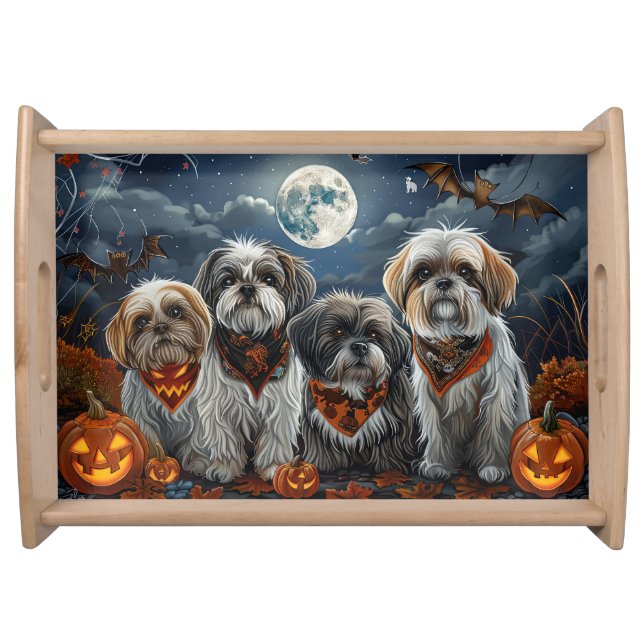 Malti Tzu Halloween Spooky Serving Tray (Front)