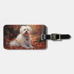 Malti Tzu in Autumn Leaves Fall Inspire Luggage Tag