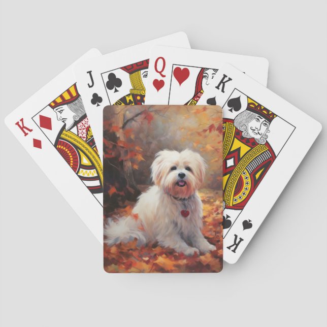 Malti Tzu in Autumn Leaves Fall Inspire Poker Cards (Back)