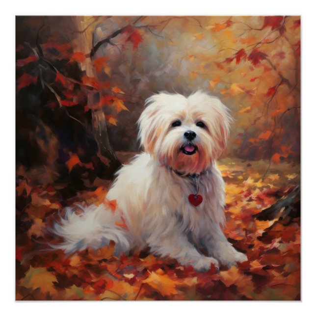 Malti Tzu in Autumn Leaves Fall Inspire Poster (Front)