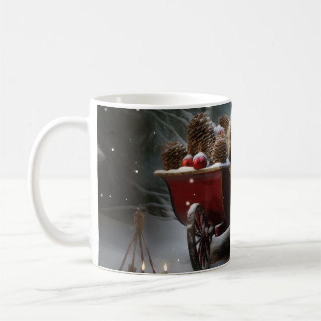 Malti tzu Snowy Sleigh Christmas Decor  Coffee Mug (Left)