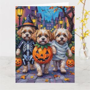 Malti Tzu Trick-or-Treating in Halloween Costumes Card