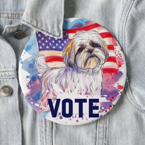 Malti Tzu US Elections Vote for Paws_itive Change  Button