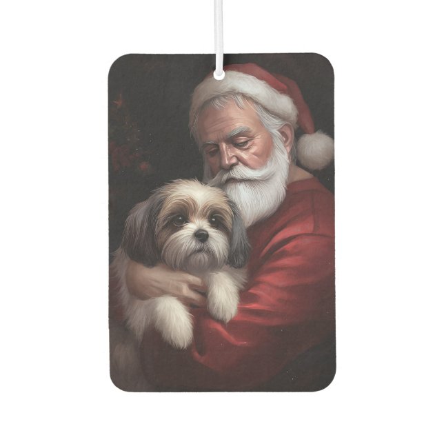 Malti Tzu With Santa Claus Festive Christmas Air Freshener (Front)
