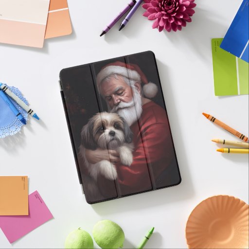 Malti Tzu With Santa Claus Festive Christmas iPad Air Cover